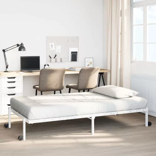 vidaXL fehér acél ágykeret matrac nélkül összecsukható 107x203 cm