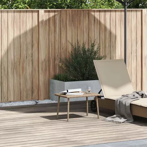 vidaXL téglalap bézs polyrattan kerti dohányzóasztal 60x40x37cm