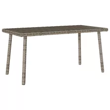   vidaXL téglalap szürke polyrattan kerti dohányzóasztal 80x40x37cm