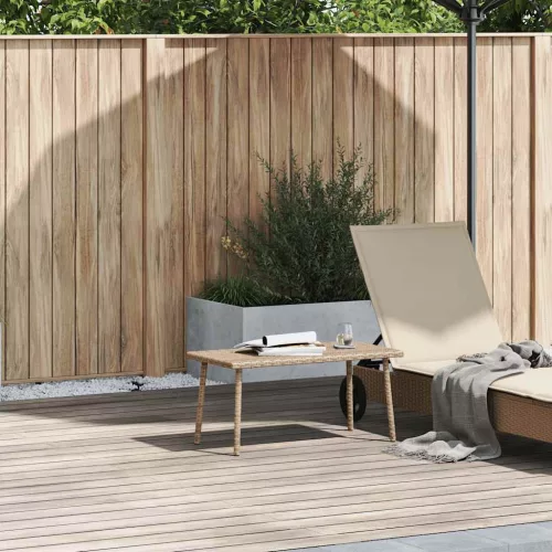 vidaXL téglalap bézs polyrattan kerti dohányzóasztal 80x40x37cm