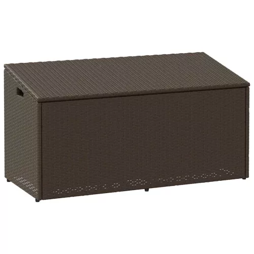 vidaXL barna polyrattan kerti tárolóláda 110x50x58 cm