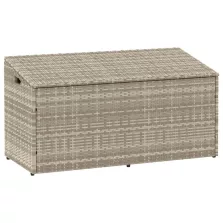   vidaXL világosszürke polyrattan kerti tárolóláda 110x50x58 cm