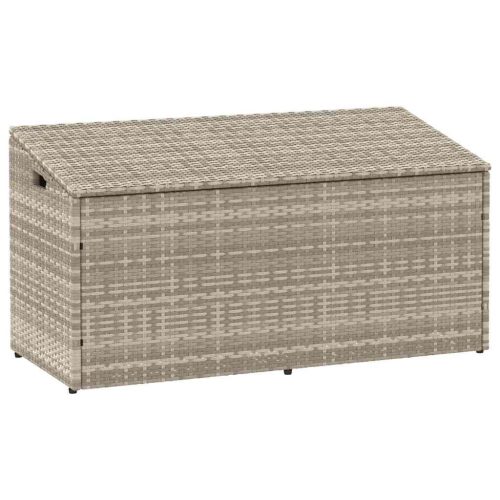 vidaXL világosszürke polyrattan kerti tárolóláda 110x50x58 cm