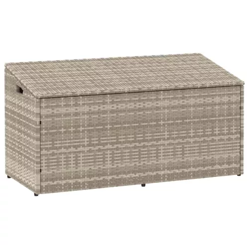 vidaXL világosszürke polyrattan kerti tárolóláda 110x50x58 cm