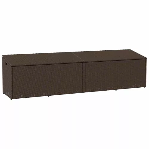 vidaXL barna polyrattan kerti tárolóláda 220x50x58 cm
