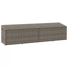 vidaXL szürke polyrattan kerti tárolóláda 220x50x58 cm