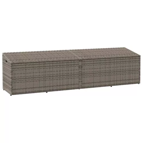 vidaXL szürke polyrattan kerti tárolóláda 220x50x58 cm