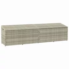   vidaXL világosszürke polyrattan kerti tárolóláda 220x50x58 cm