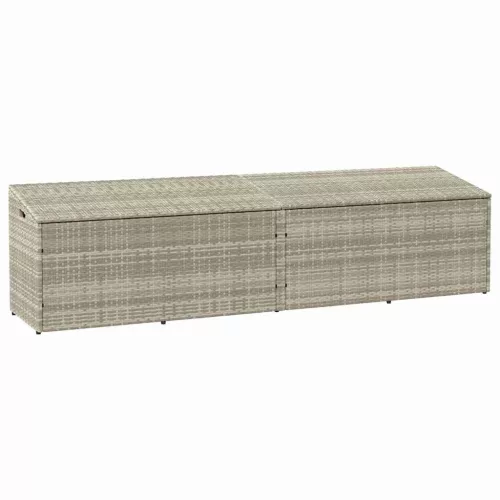 vidaXL világosszürke polyrattan kerti tárolóláda 220x50x58 cm