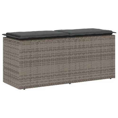 vidaXL szürke polyrattan kerti pad párnával 116 x 46 x 57 cm