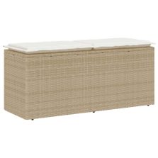 vidaXL bézs polyrattan kerti pad párnával 110x40x44 cm