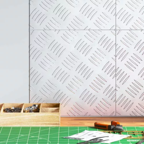 vidaXL Rácsos lemezek 4 pcs Ezüst 30 x 30 cm Alumínium