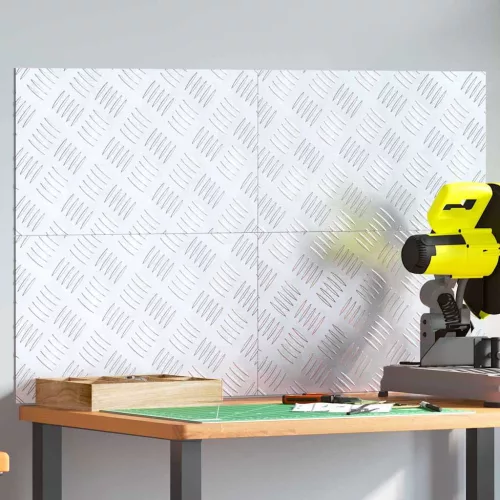 vidaXL Rácsos lemezek 4 pcs Ezüst 50 x 30 cm Alumínium