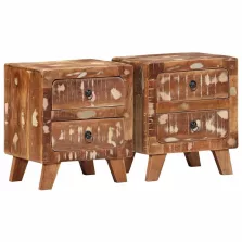   vidaXL éjjeliszekrény 2 db 40x32x46 cm tömör újrahasznosított fa