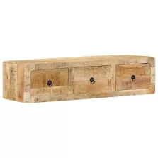   vidaXL tömör nyers mangófa falra szerelhető TV-szekrény 100x32x25 cm