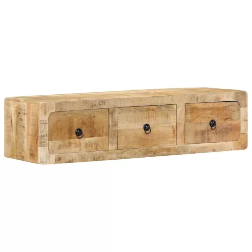 vidaXL tömör nyers mangófa falra szerelhető TV-szekrény 100x32x25 cm