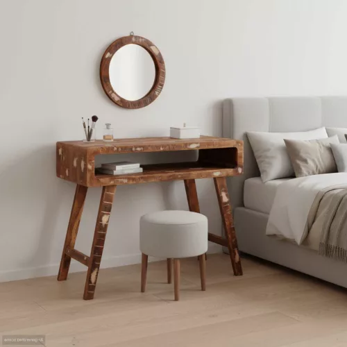 vidaXL Öltözködőasztal tárolóval Barna Szilárd Újrahasznosított Fa