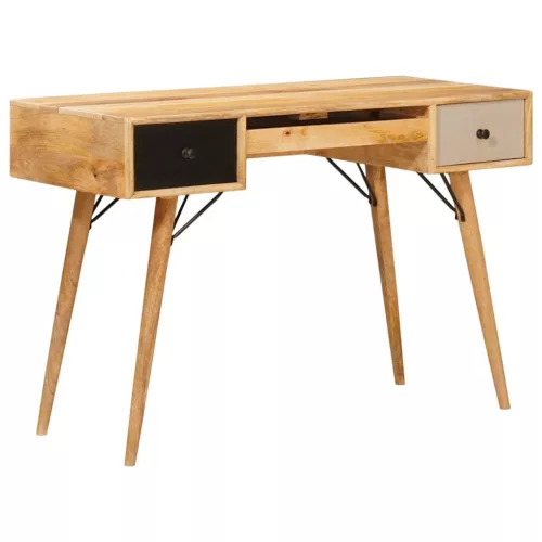 vidaXL Íróasztal fiókkal Barna 110 x 55 x 76 cm Tömör Mangófát