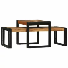  vidaXL Dohányzóasztal 2 pcs Barna 48 x 40 x 40 cm Tömör Akácfa