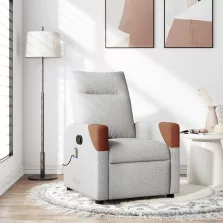 vidaXL felhőszürke szövet dönthető masszázsfotel