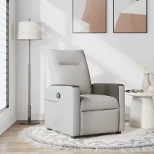 vidaXL felhőszürke szövet dönthető fotel