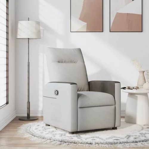 vidaXL felhőszürke szövet dönthető fotel