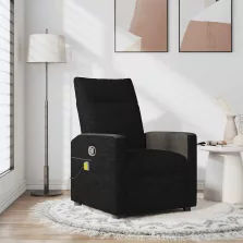 vidaXL fekete szövet dönthető masszázsfotel