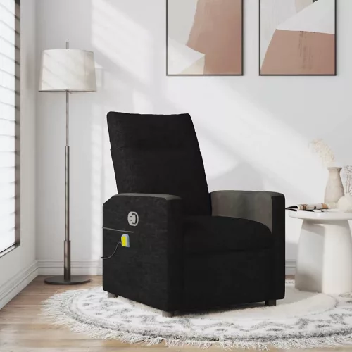 vidaXL fekete szövet dönthető masszázsfotel