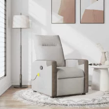 vidaXL felhőszürke szövet dönthető masszázsfotel