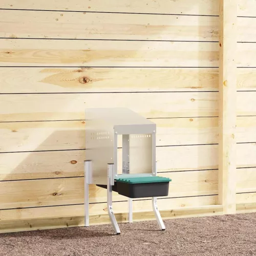 vidaXL horganyzott acél csirke fészekrakó doboz 1 rekeszes lábakkal