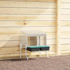   vidaXL horganyzott acél csirke fészekrakó doboz 2 rekeszes lábakkal