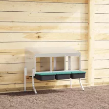   vidaXL horganyzott acél csirke fészekrakó doboz 3 rekeszes lábakkal