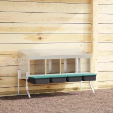   vidaXL 4 rekeszes horganyzott acél csirkefészkelőláda lábakkal