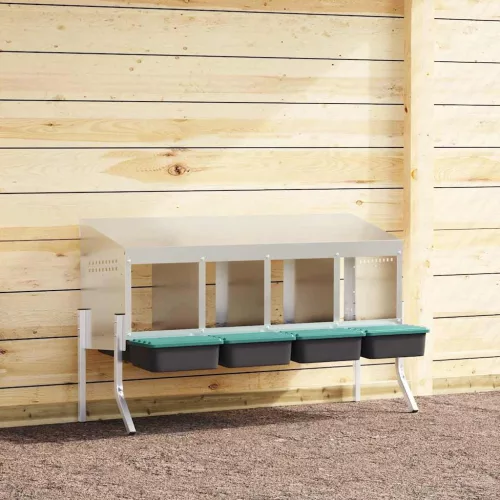 vidaXL 4 rekeszes horganyzott acél csirkefészkelőláda lábakkal