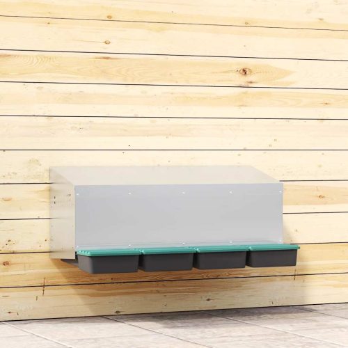 vidaXL 4 rekeszes, falra szerelhető, horganyzott acél csirkefészkelőláda