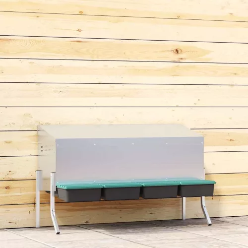 vidaXL horganyzott acél csirke fészekrakó doboz 3 rekeszes lábakkal