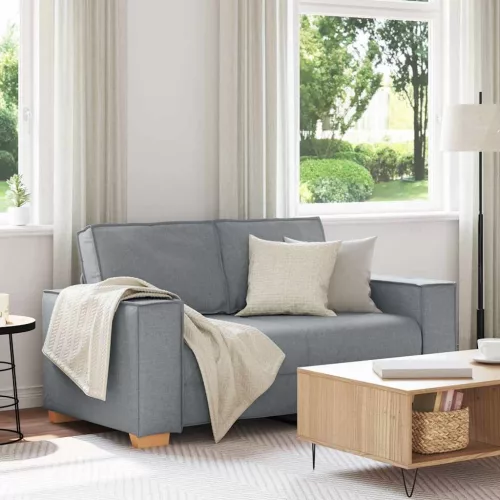 vidaXL kétszemélyes világosszürke szövetkanapé 120 cm