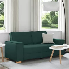 vidaXL kétszemélyes sötétzöld szövetkanapé 140 cm