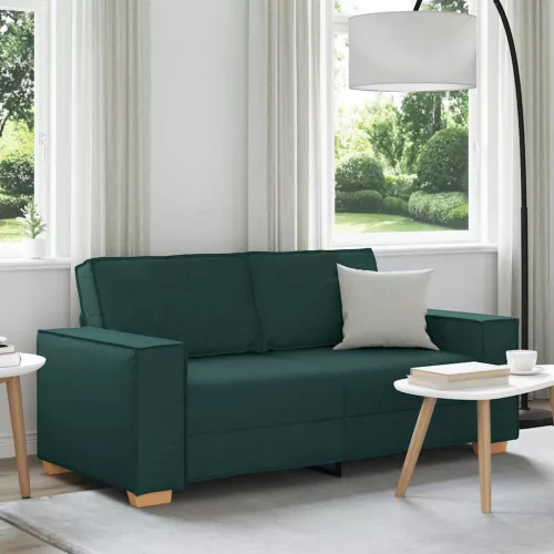 vidaXL kétszemélyes sötétzöld szövetkanapé 140 cm
