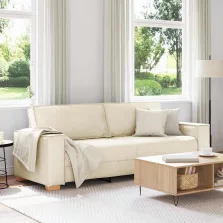 vidaXL Kanapé Bézs 220 x 80 x 84 cm Lábbal kevert anyag