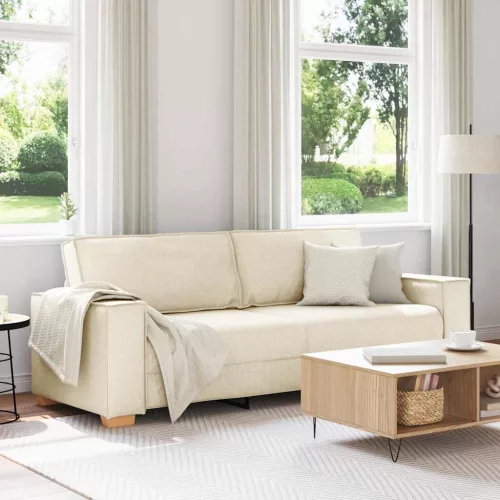 vidaXL Kanapé Bézs 220 x 80 x 84 cm Lábbal kevert anyag