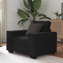 vidaXL fekete bársony kanapéfotel 60 cm