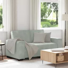   vidaXL kétszemélyes világosszürke bársony kanapé 120 cm