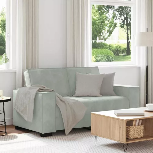 vidaXL kétszemélyes világosszürke bársony kanapé 120 cm