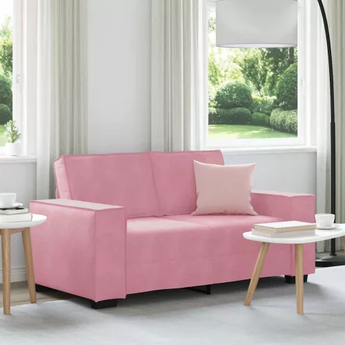 vidaXL kétszemélyes rózsaszín bársony kanapé 120 cm