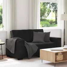 vidaXL kétszemélyes fekete bársony kanapé 120 cm