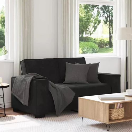vidaXL kétszemélyes fekete bársony kanapé 120 cm