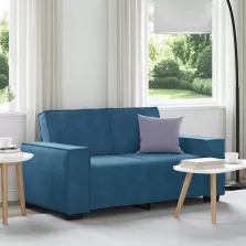 vidaXL kétszemélyes kék bársony kanapé 120 cm