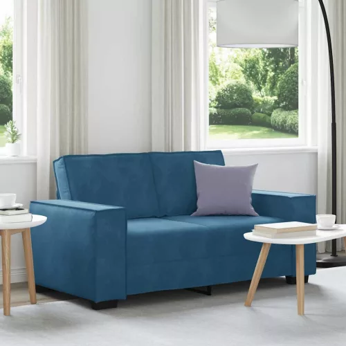 vidaXL kétszemélyes kék bársony kanapé 120 cm