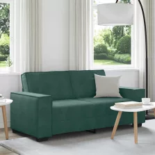 vidaXL kétszemélyes sötétzöld bársony kanapé 140 cm